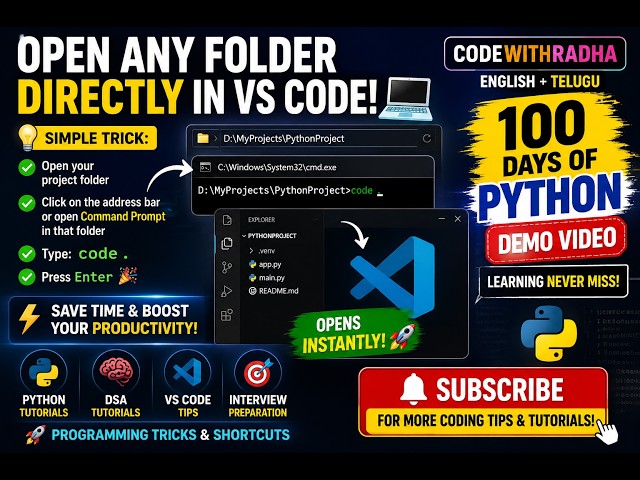 Open Any Python  Folder Directly in VS Code! 💻