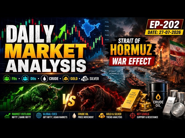 07-27-2026 Market Analysis || Market Gap Up || FIIs DIIs, Crude, War Update @TradingPointTelugu