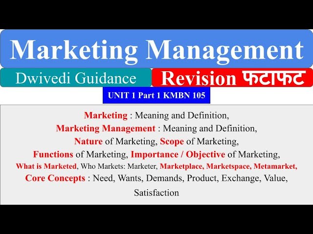 Marketing, marketing management, Core Concepts, marketing management mba, marketing management bba