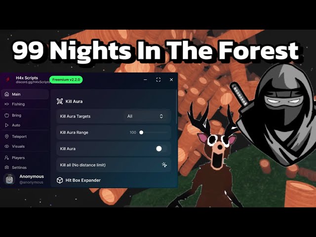 Full Showcase of H4x Scripts 99 Nights In The Forest Best Script - KILL AURA, AUTO BRING ITEMS ☠️🔥