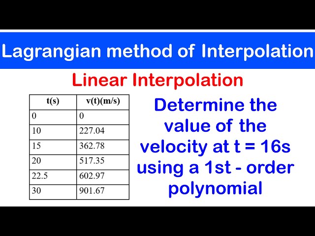 🟢13a - Lagrange Method of Interpolation: Linear Interpolation