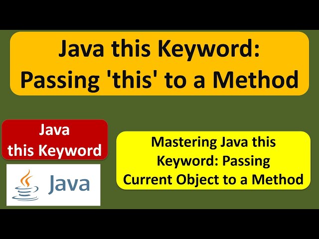 Java this Keyword: Passing 'this' to a Method | Java Tutorial
