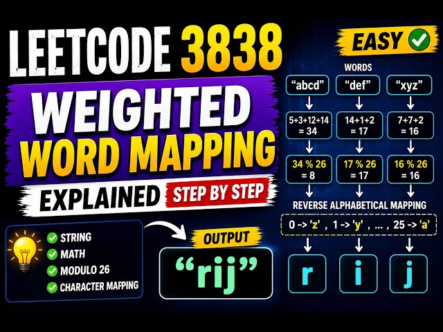 LeetCode 3838 | Weighted Word Mapping | Easy Problem Explained | String & Hashing Solution #dsa #dsa