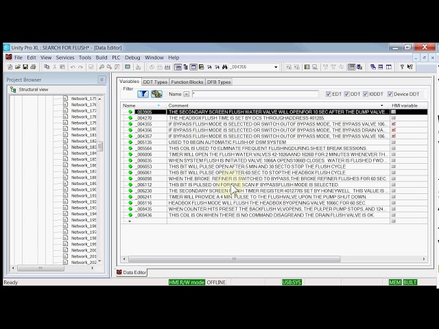 One of the easy ways to filter and search using Unity Pro by Schneider Electric