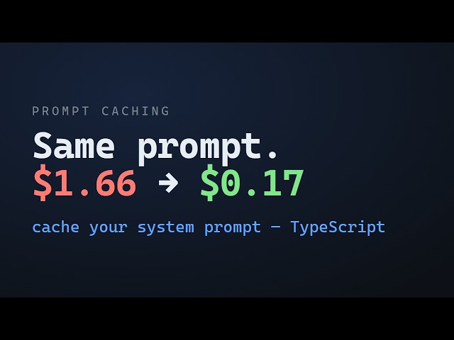 Prompt caching in TypeScript — $1.66 to $0.17 per 1k calls