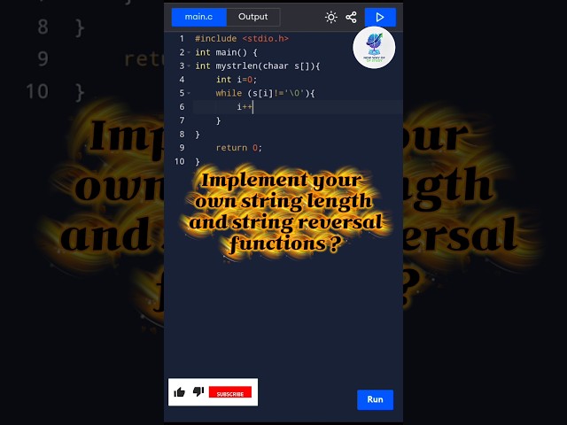 Write Your Own strlen() Function in C | Easy Explanation.#c #programming  #BCA