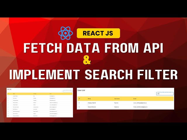 How to Fetch Data from API & Add a Search Filter in React JS | Material UI