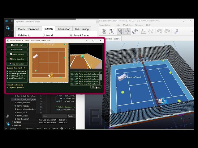 Tennis Ball Collection Robot | Mobile Robots & Drones | Autonomous | CoppeliaSim