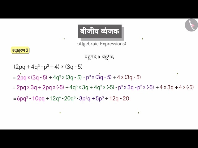 Multiplication of algebraic expressions | Part 2/3 | Hindi