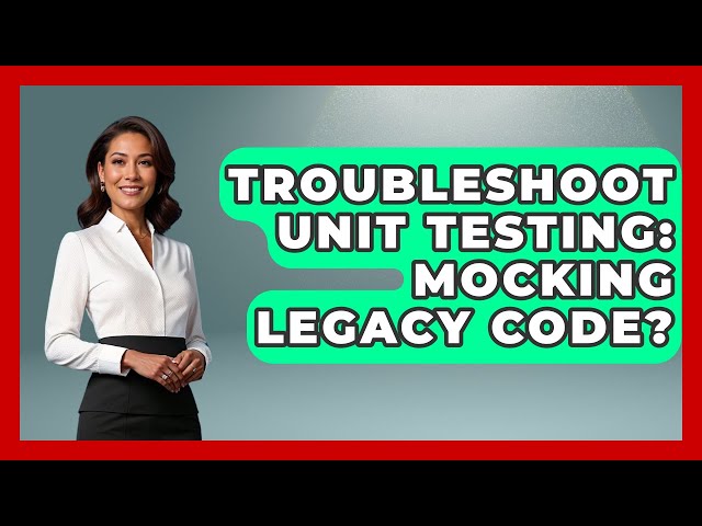 Troubleshoot Unit Testing: Mocking Legacy Code? - Learn To Troubleshoot