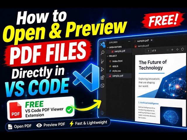 How to Open & Preview PDF Files Directly in Visual Studio Code – FREE VS Code PDF Viewer Extension