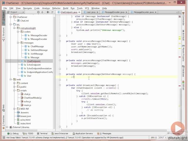 20 Intro to the Java API for WebSockets Processing Java Types as Messages