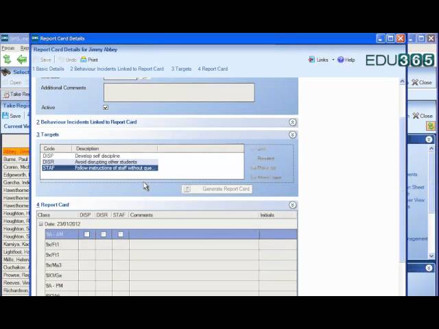 SIMS - Taking a register