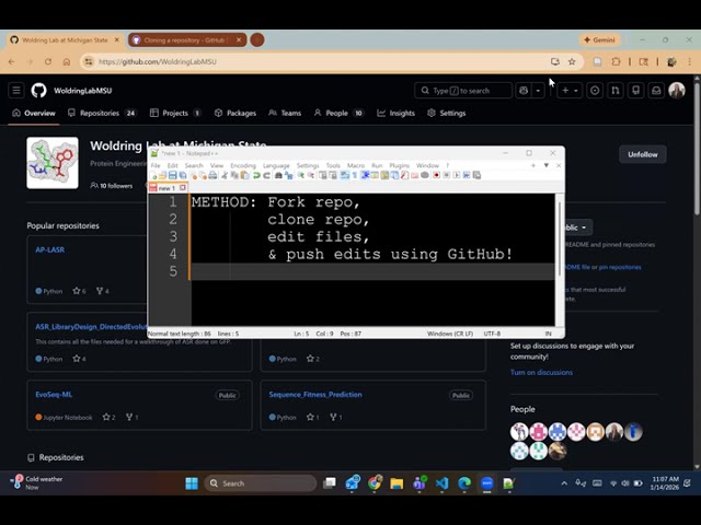 GitHub how to: fork repo, clone repo, edit files, push edits