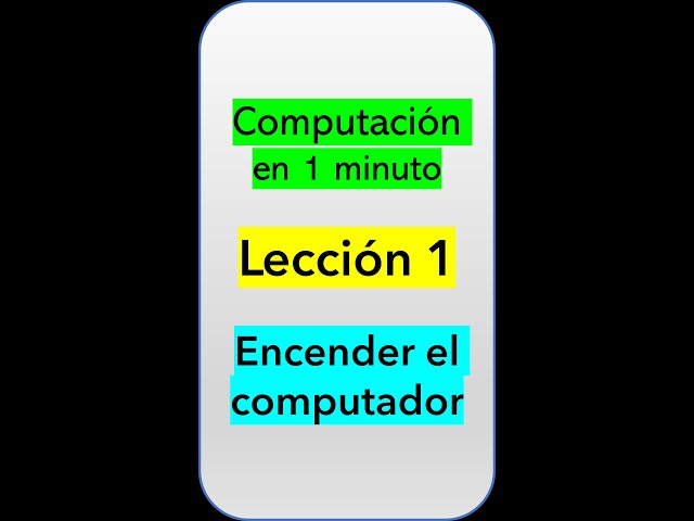 Computing in 1 Minute. Lesson 1. Turning on the Computer.