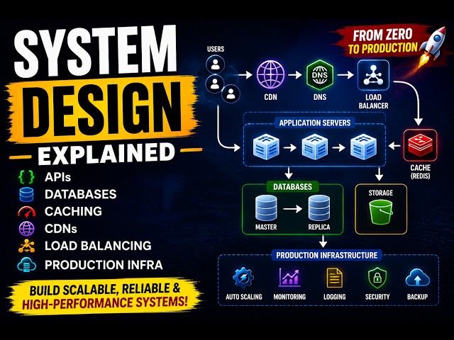 System Design Explained: APIs, Databases, Caching, CDNs, Load Balancing & Production Infra