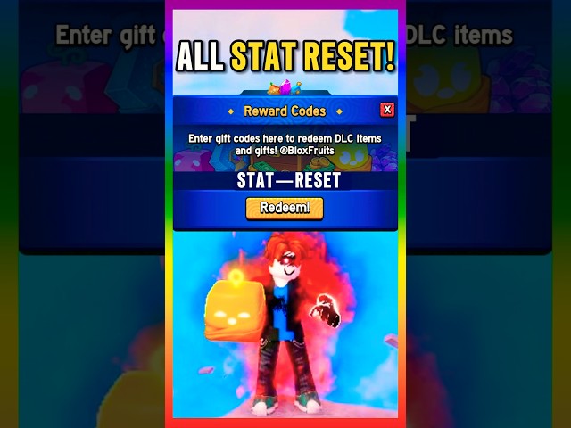ALL STAT RESET CODES in Roblox Blox Fruits!