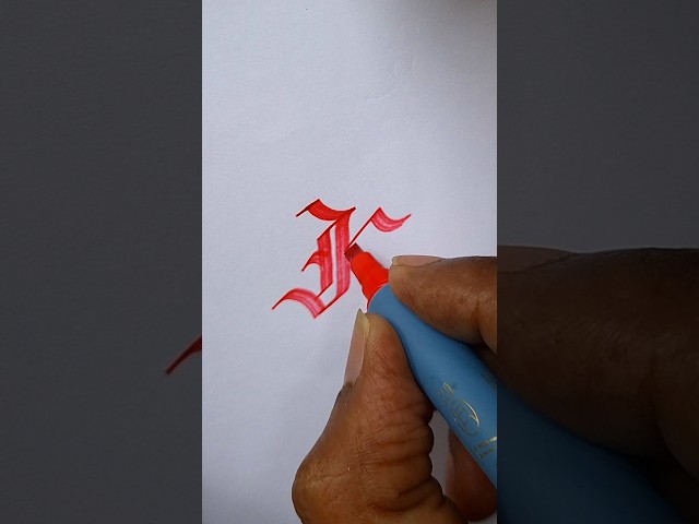 Writing Gothic Letter 'K' with Flat Marker! 🖋️🔥 #shorts #gothic