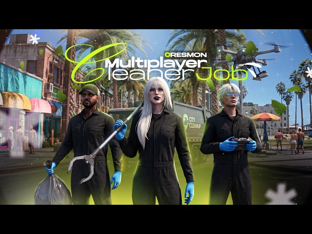 Fivem Multiplayer Cleaner Job Script (+5 Unique Job , Custom Props , Animations..)