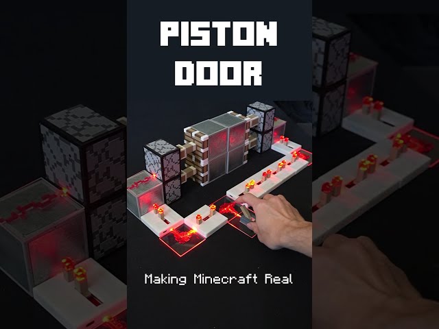 Making a Piston Door | Minecraft Blocks IRL #minecraft #redstone #pistondoor #minecraftirl