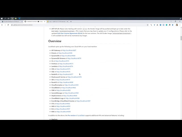 Runnig AWS Services on LocalStack - Docker