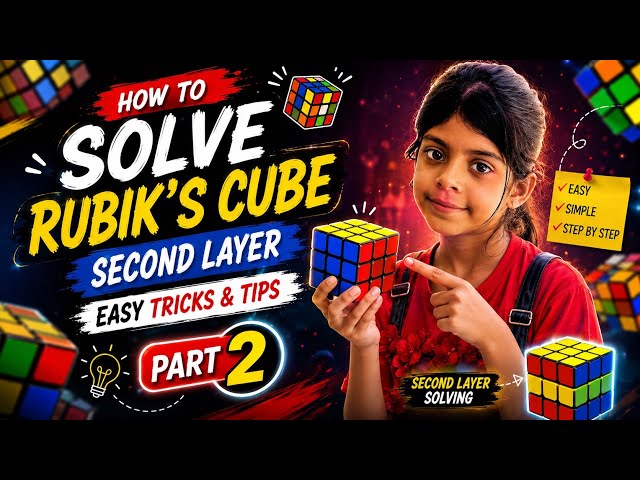 🤯How to Solve Rubik’s Cube – Part 2 | Second Layer Solving | Easy Tricks & Tips 