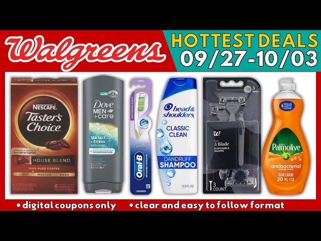 WALGREENS Hot Deals This Week 09/27-10/03 | Digital Coupons Only! #couponing