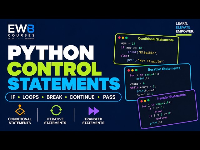 Python Control Statements Explained | Conditional, Iterative & Transfer Statements | EWB Edu Tech