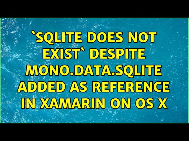 `SQLite does not exist` despite Mono.Data.Sqlite added as reference in Xamarin on OS X