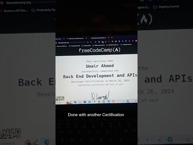 Backend Development and API Certification from FreeCodeCamp