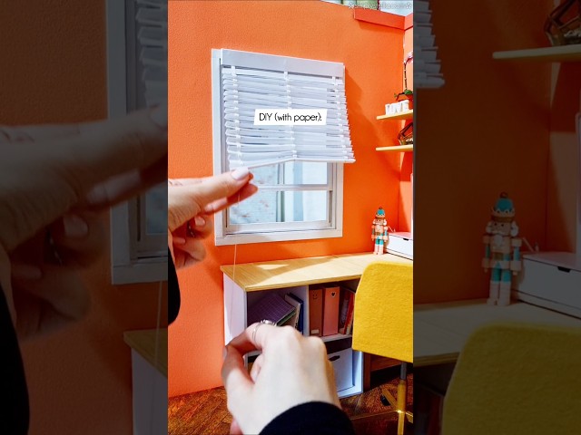 I made a tiny, WORKING Venetian BLIND! (well, I tried 😂😂) #dollhouse #miniatures #diy
