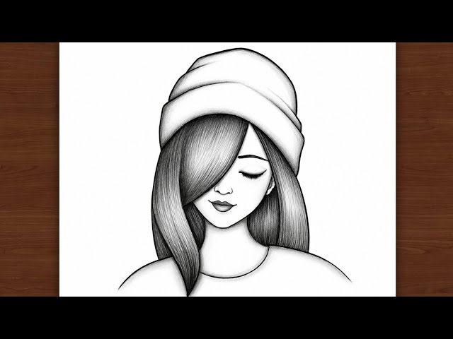 How to draw girl with cap | Girl drawing easy l easy drawing for beginners | Pencil sketch