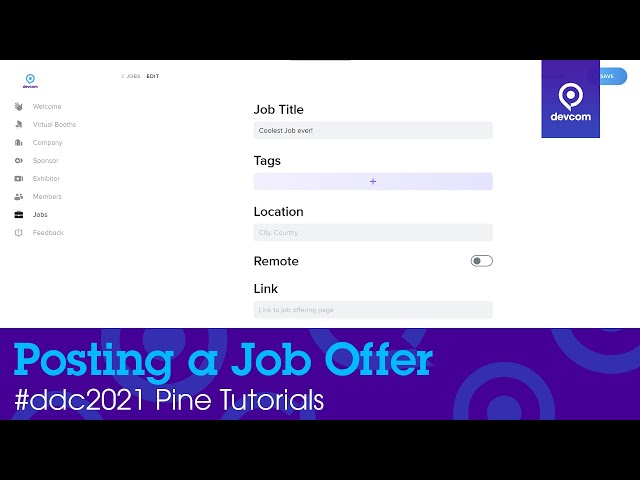 How to create Job posts in Pine | devcom Developer Conference 2021