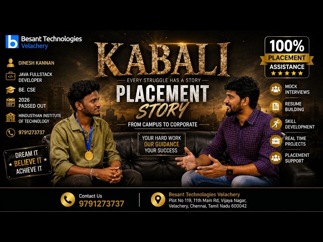Fullstack Java Course in Chennai | Dinesh Kannan Success Story | Best Software Training institute