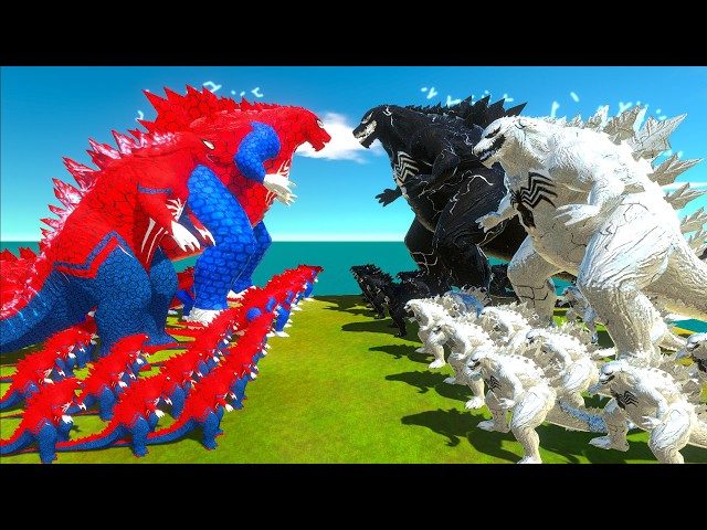 Growing Spider Godzilla Earth + Spider Godzilla 2014 VS Venom Godzilla + Anti-Venom Godzilla