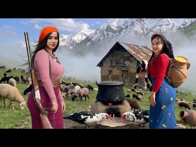 Nomadic Life in IRAN | Baking Bread and Making Nomadic Butter in the Mountains