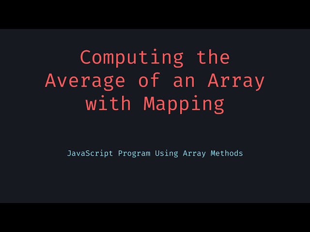Average of Array with Mapping Function