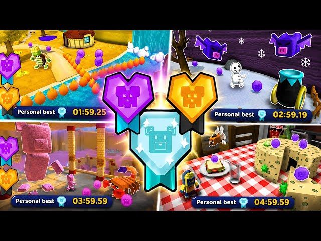 All Hardcore mode Diamond & Untouchable Medals SUPER BEAR ADVENTURE 