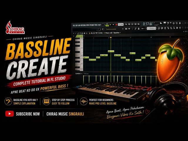 🔥 BASSLINE KAISE BANAYE? | FL STUDIO BASSLINE TUTORIAL | EASY TRICK 🎹 | Step By Step