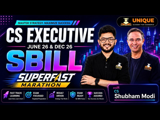 SBILL SUPERFAST MARATHON CS EXECUTIVE | PART A FULL COVERAGE |  CS SHUBHAM MODI