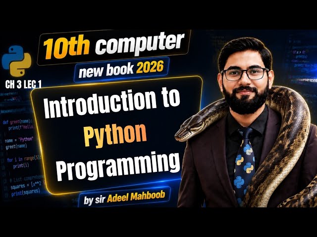 Introduction to python programming | 10th class computer chapter 3