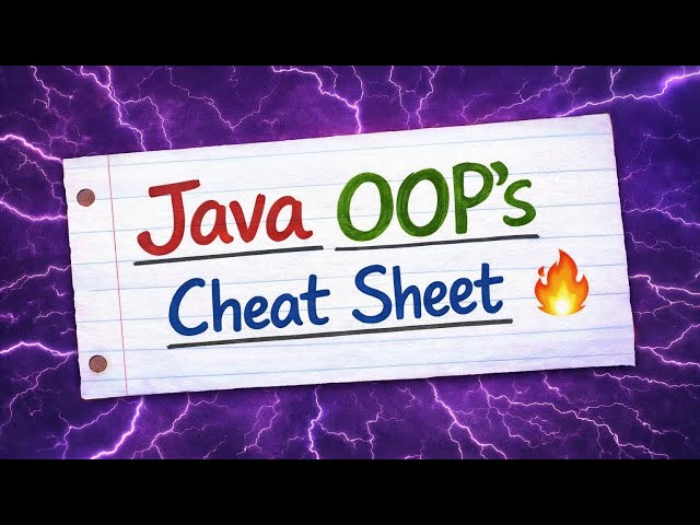 JAVA - OOP's Concepts Cheat Sheet for Quick Reference #java #selenium #playwright #restassured #sdet