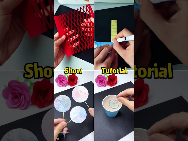 Interesting little craft! Flowing color fan and honeycomb paper#craft#diy #easycrafts #kidscrafts