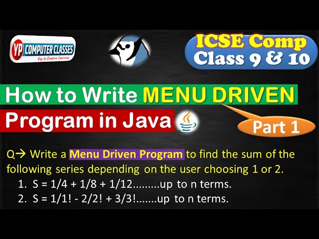 Menu Driven Program Java | switch program in java | For section B | Icse class 10 Computer