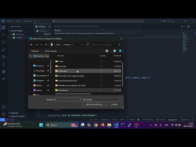 activar entorno virtual desde Visual Studio Code