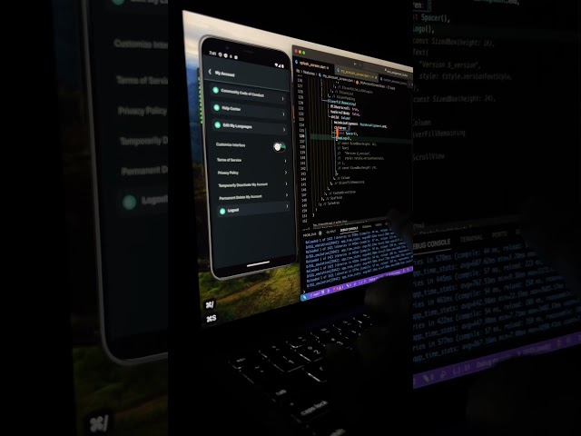 The Flutter Setting Screen is showcased as the first video on YouTube.
