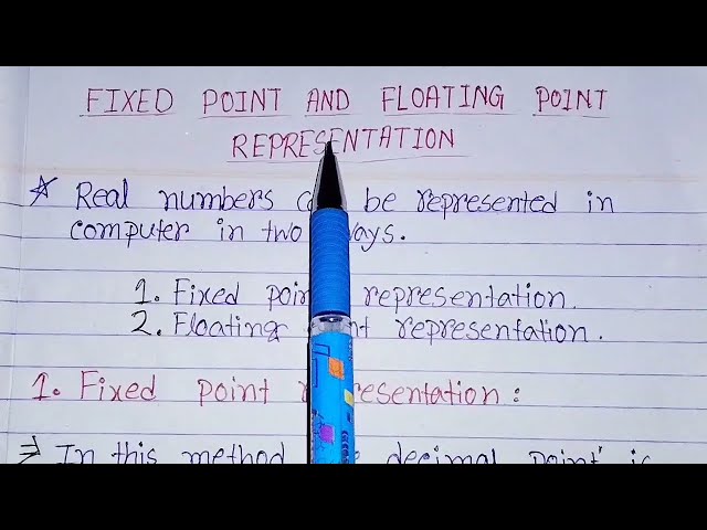 Fixed point representation and floating point representation|fixed point representation in hindi.