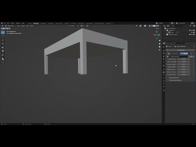 Table Generator Blender 4.0 Geo Nodes