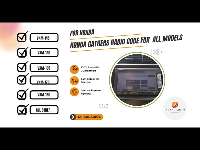 How to find the security code of the Gathers HONDA radio For All Models  Password Unlock VXM,VFI,VSI