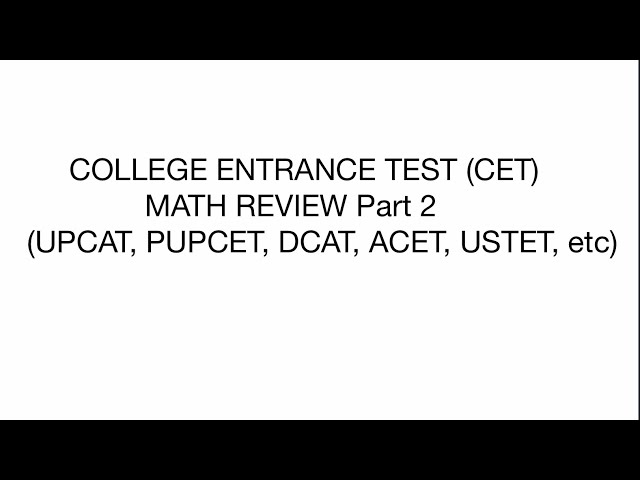 College Entrance Test (CET) Math Review Part 2